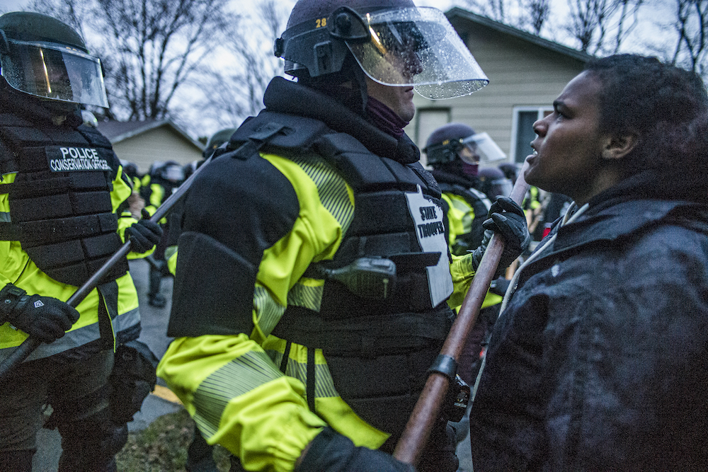 In Brooklyn Center, Minn., on April 12, 2021, protesters clashed with police over the shooting death of Daunte Wright at a rally at the Brooklyn Center Police Department