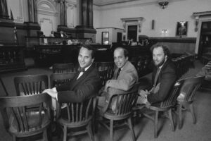 From left: Bissinger, Tulsky, Biddle