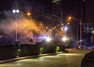 State Police in riot gear