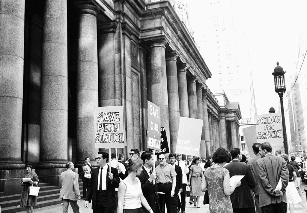 While The New York Times's Ada Louise Huxtable decried the destruction of New York's Penn Station in the mid-1960s, architects protested in the streets