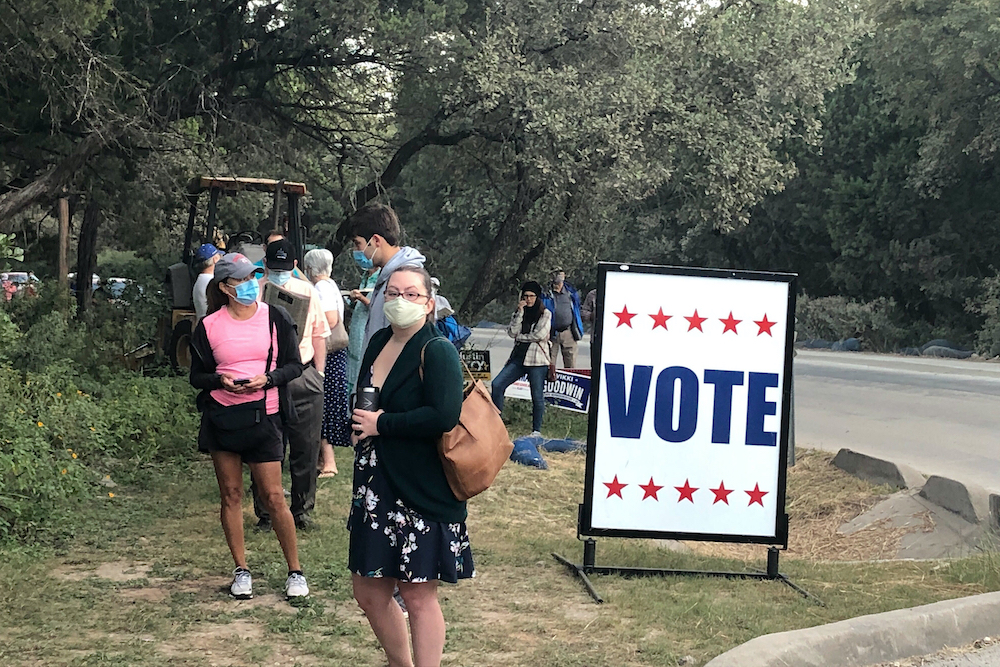 Texas voting line