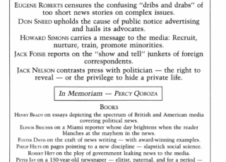 Spring 1988: In Praise of In-depth Journalism