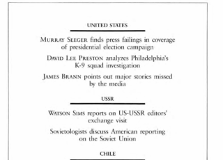 Winter 1984: A Keyhole View: the Press and the Campaign