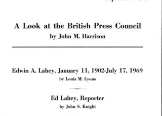 Fall 1969: A Look at the British Press Council