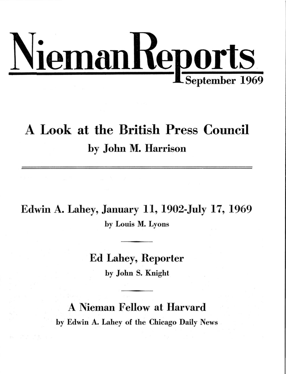 Image for Fall 1969: A Look at the British Press Council