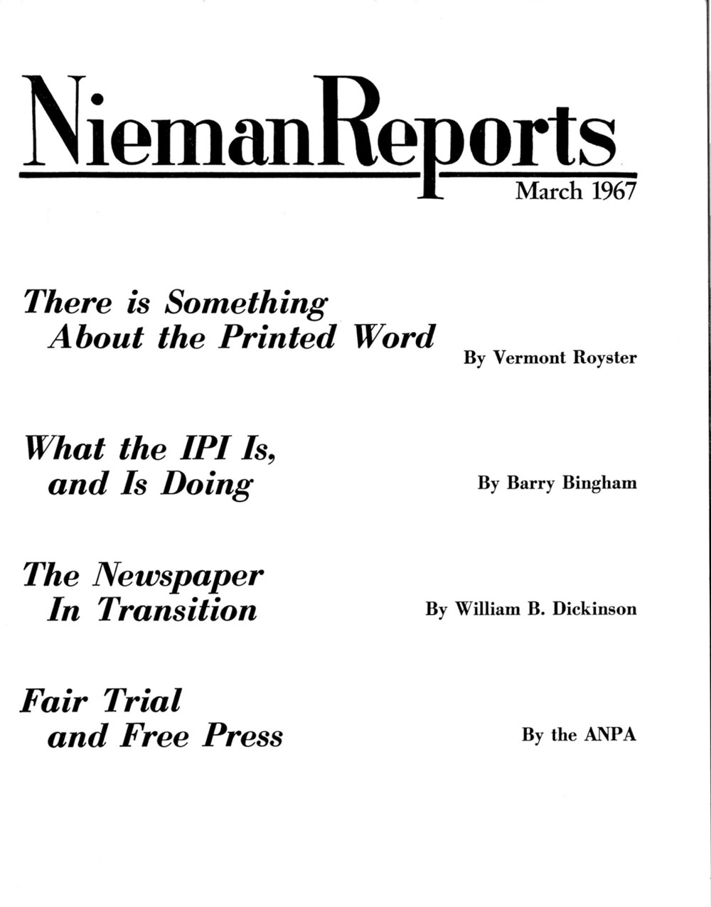 Image for Spring 1967: There is Something About the Printed Word