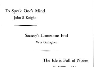 Spring 1968: To Speak One's Mind