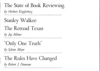 Spring 1970: The State of Book Reviewing