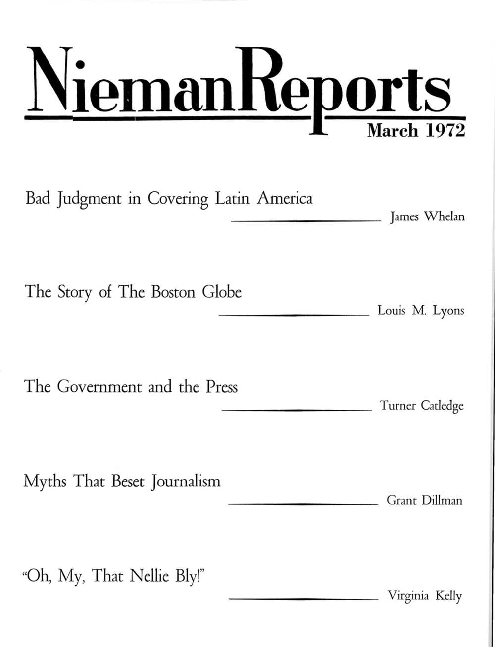 Image for Spring 1972: Bad Judgment in Covering Latin America