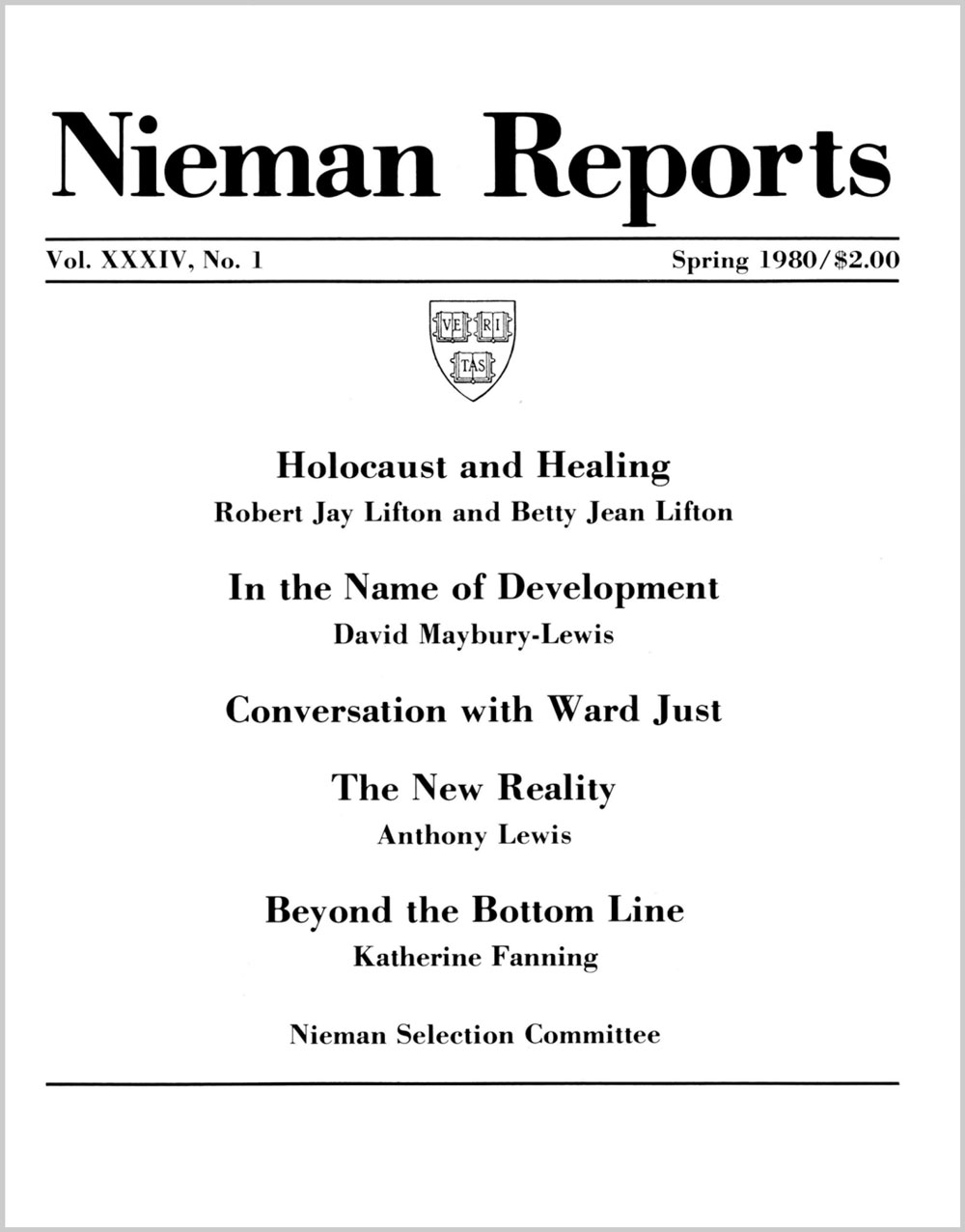 Image for Spring 1980: Holocaust and Healing