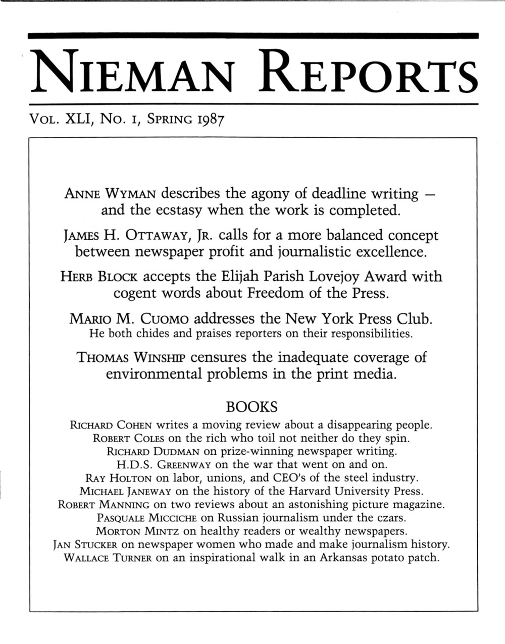 Image for Spring 1987: Writing Under the Gun; Getting Started