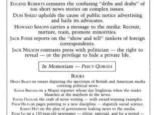 Spring 1988: In Praise of In-depth Journalism