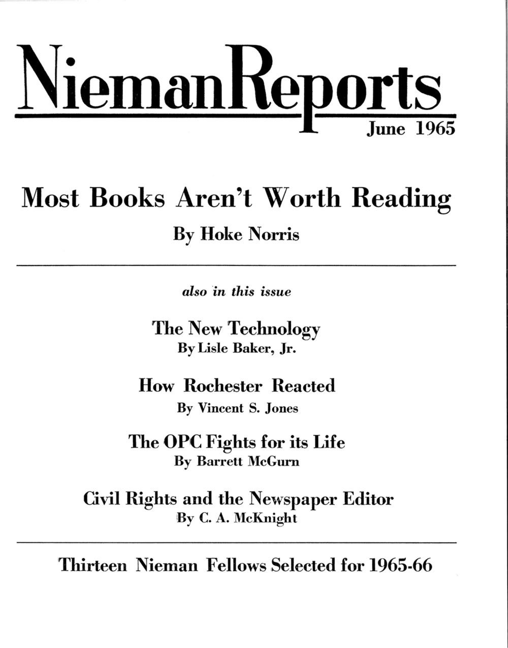 Image for Summer 1965: Most Books Aren’t Worth Reading