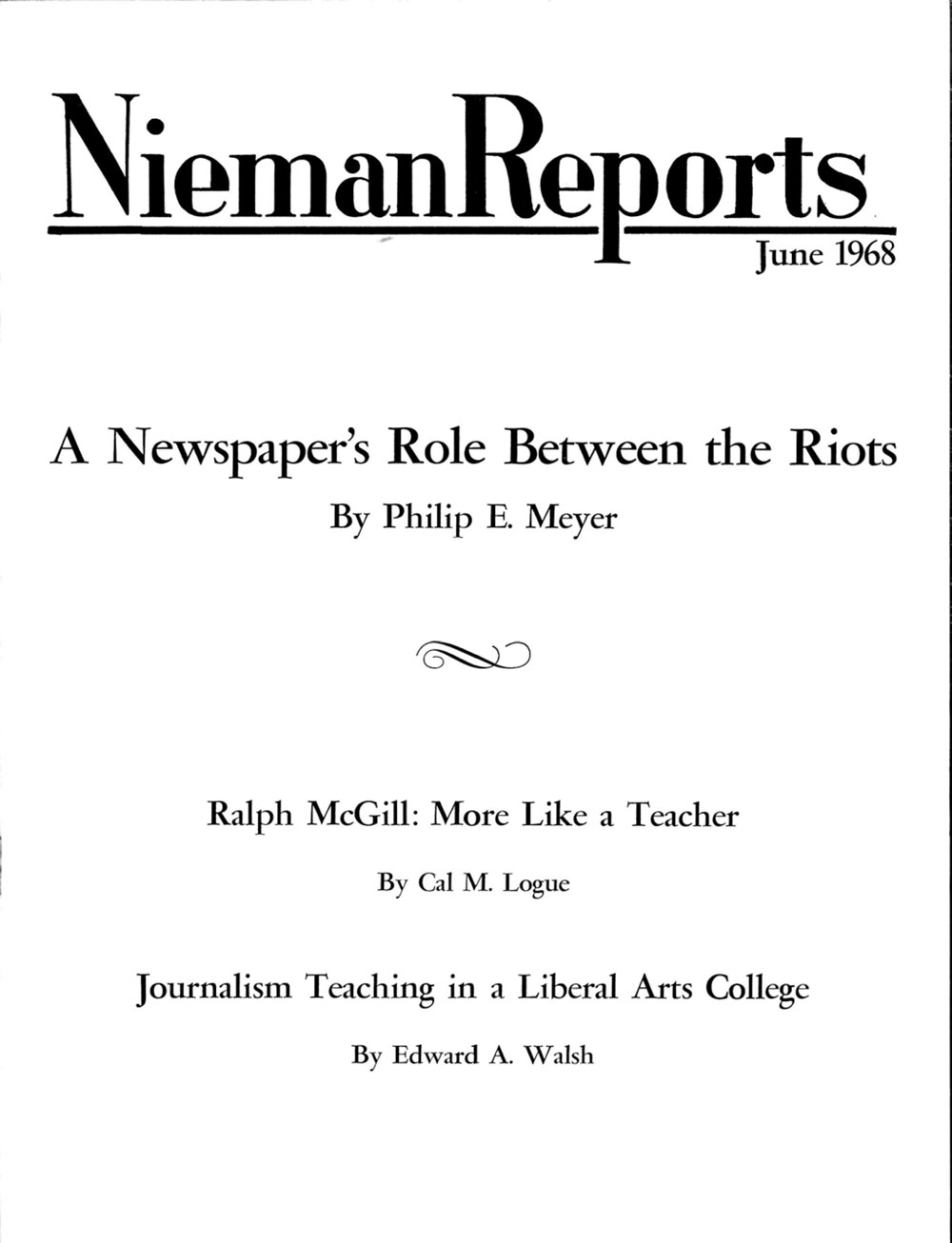 Image for Summer 1968: A Newspaper’s Role Between the Riots