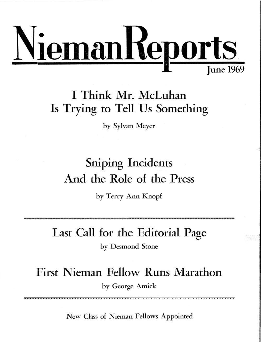 Image for Summer 1969: I Think Mr. McLuhan Is Trying to Tell Us Something