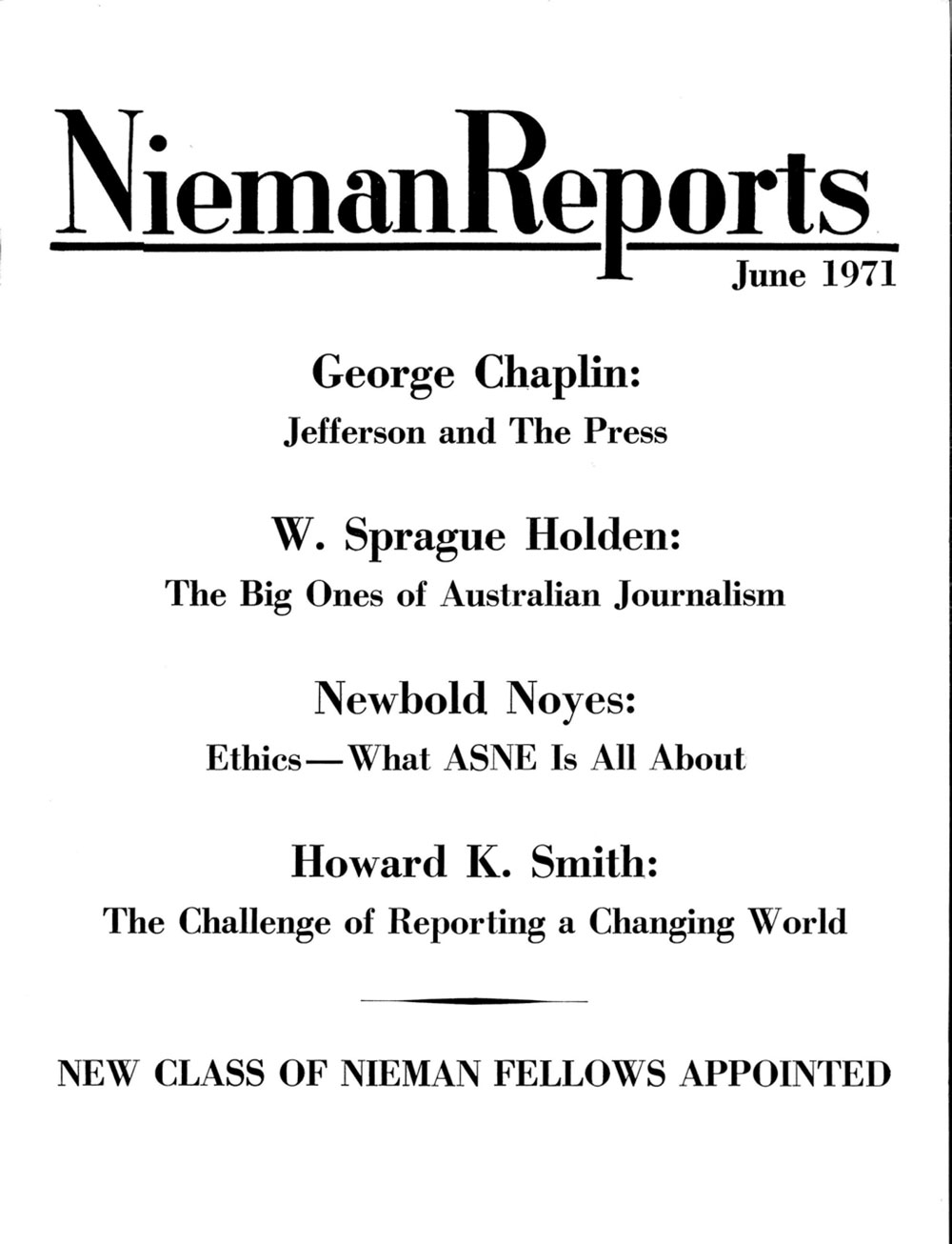 Image for Summer 1971: Jefferson and The Press