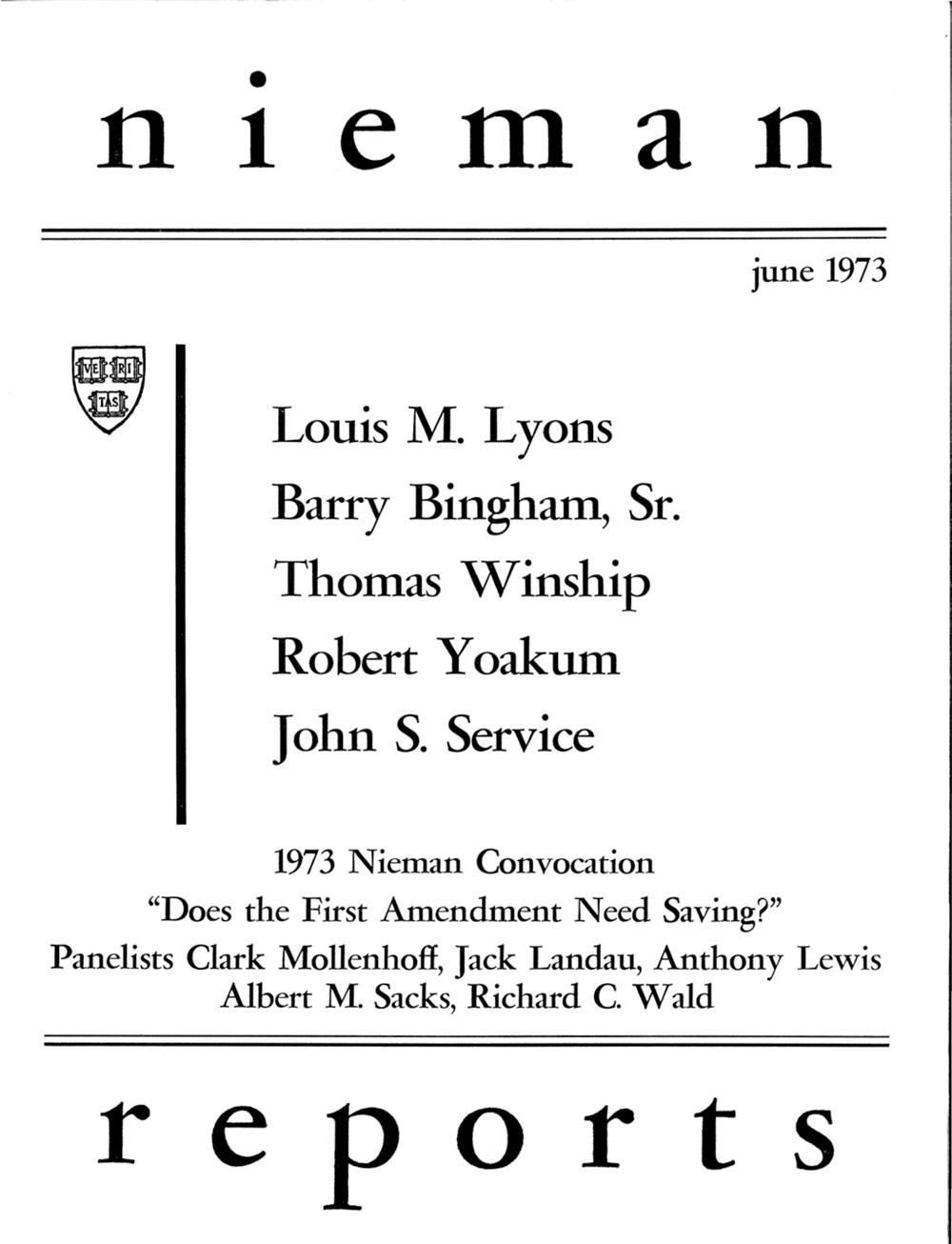 Image for Summer 1973: “Does the First Amendment Need Saving?”