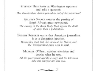 Summer 1985: A Washington Perspective: The Rise of the Professional Specialist