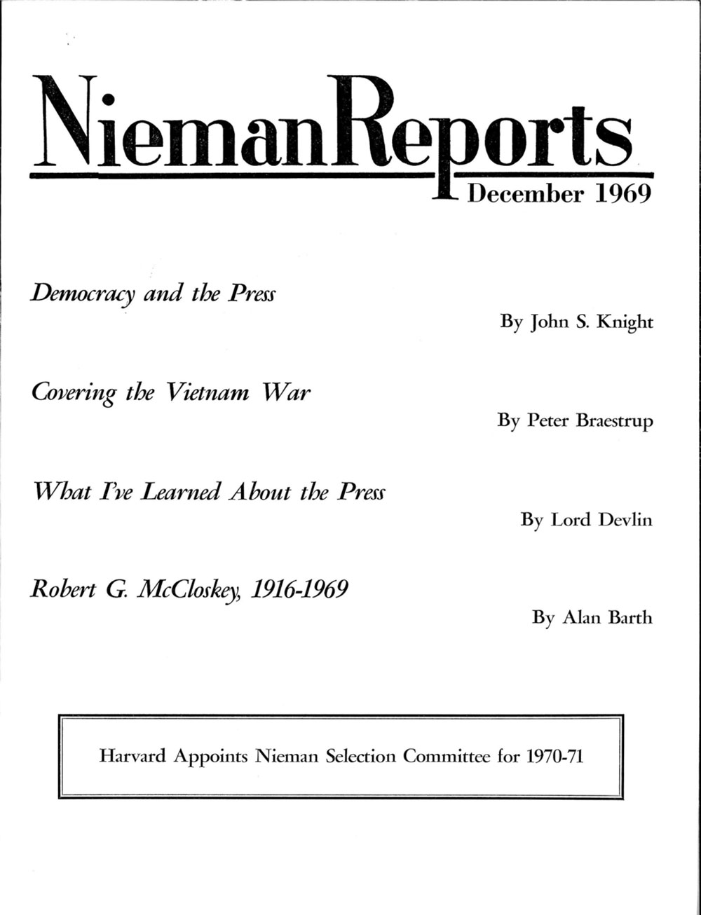 Image for Winter 1969: Democracy and the Press