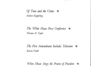 Winter 1971: Of Time and the Critics