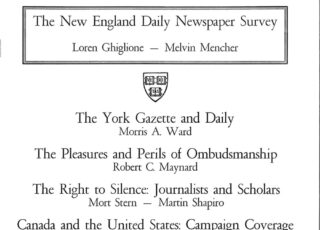 Winter 1973: The New England Daily Newspaper Survey