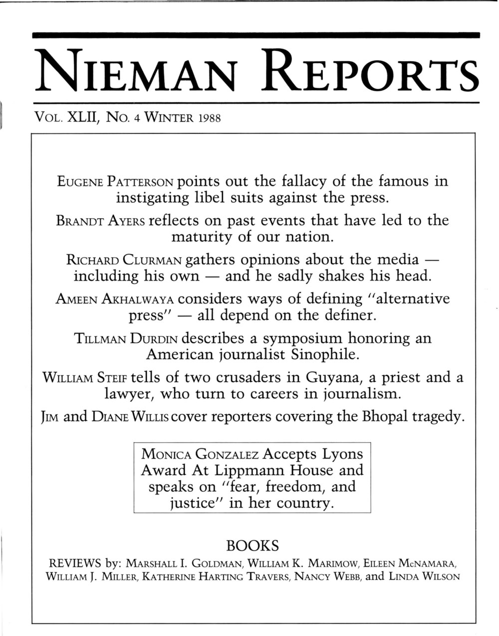 Image for Winter 1988: It’s the Plaintiff’s First Amendment Too