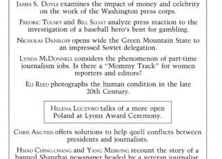 Winter 1989: Has Money Corrupted Washington Journalism?