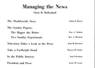 Winter 1962: Managing the News