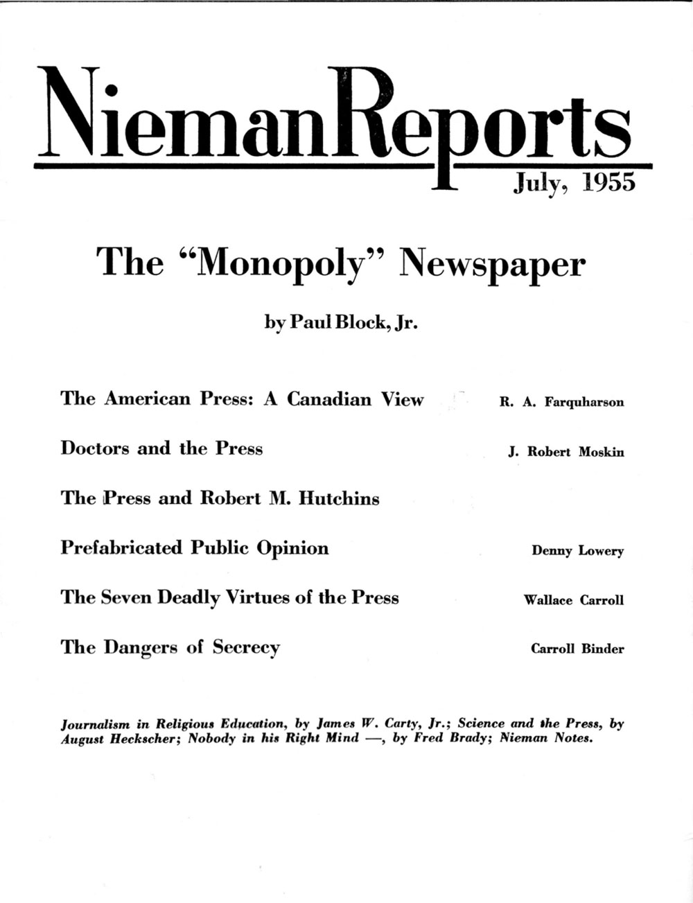Image for Fall 1955: The “Monopoly” Newspaper