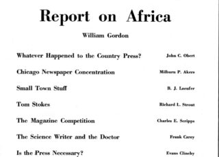Fall 1959: Report on Africa