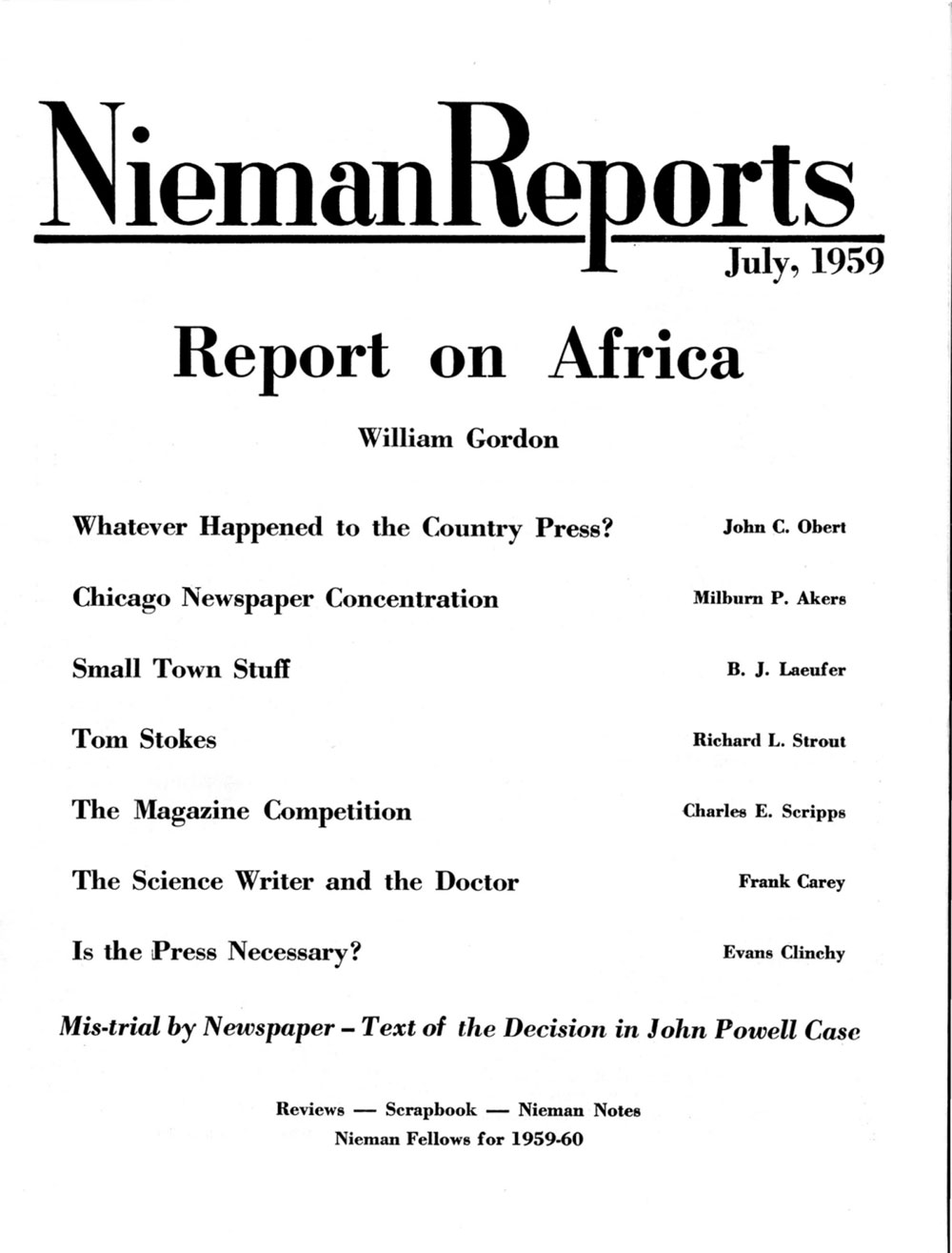 Image for Fall 1959: Report on Africa