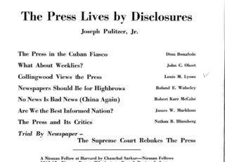 Fall 1961: The Press Lives by Disclosures