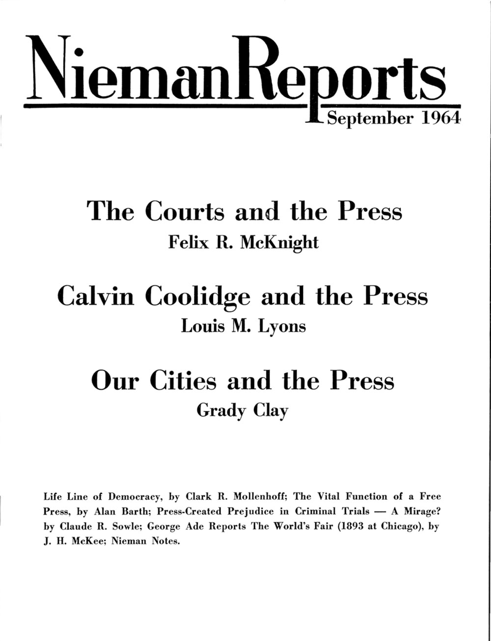 Image for Fall 1964: The Courts and the Press