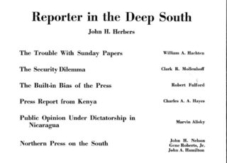 Spring 1962: Reporter in the Deep South