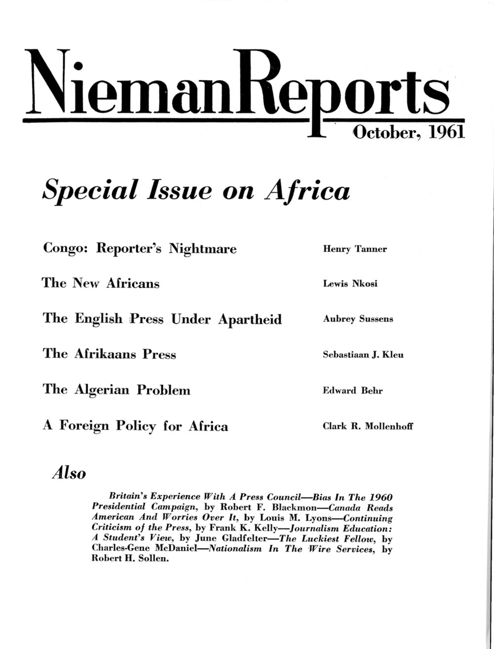 Image for Winter 1961: Special Issue on Africa