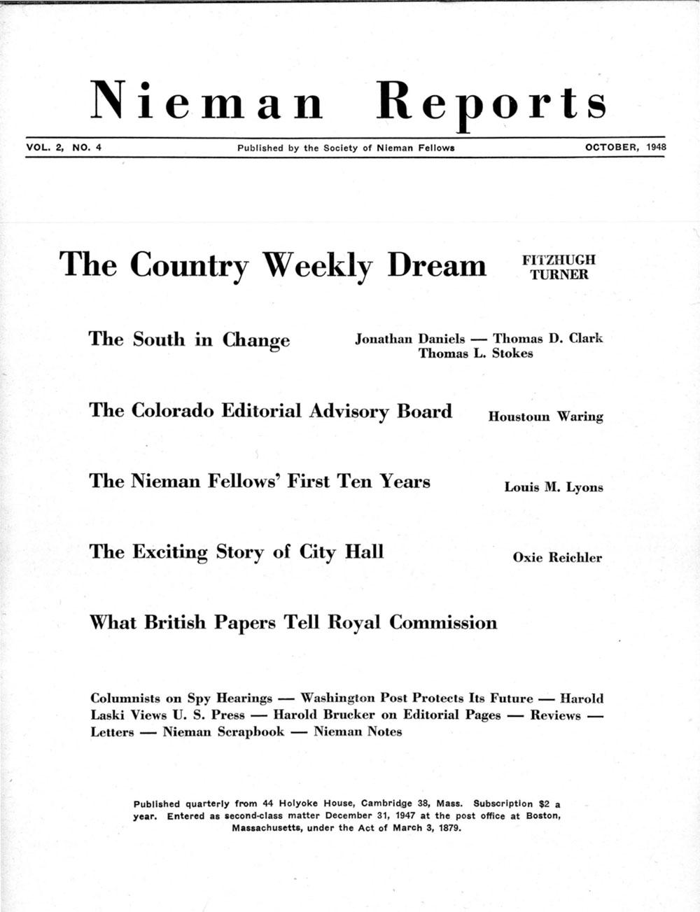 Image for Fall 1948: The Country Weekly Dream