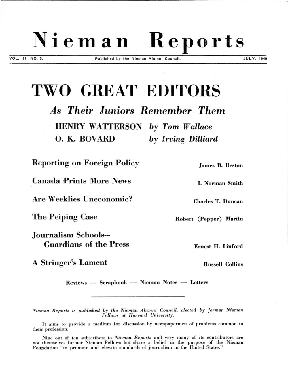 Image for Summer 1949: Two Great Editors