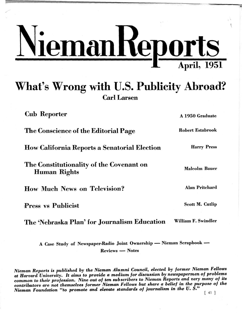 Image for Spring 1951: What’s Wrong with U.S. Publicity Abroad?