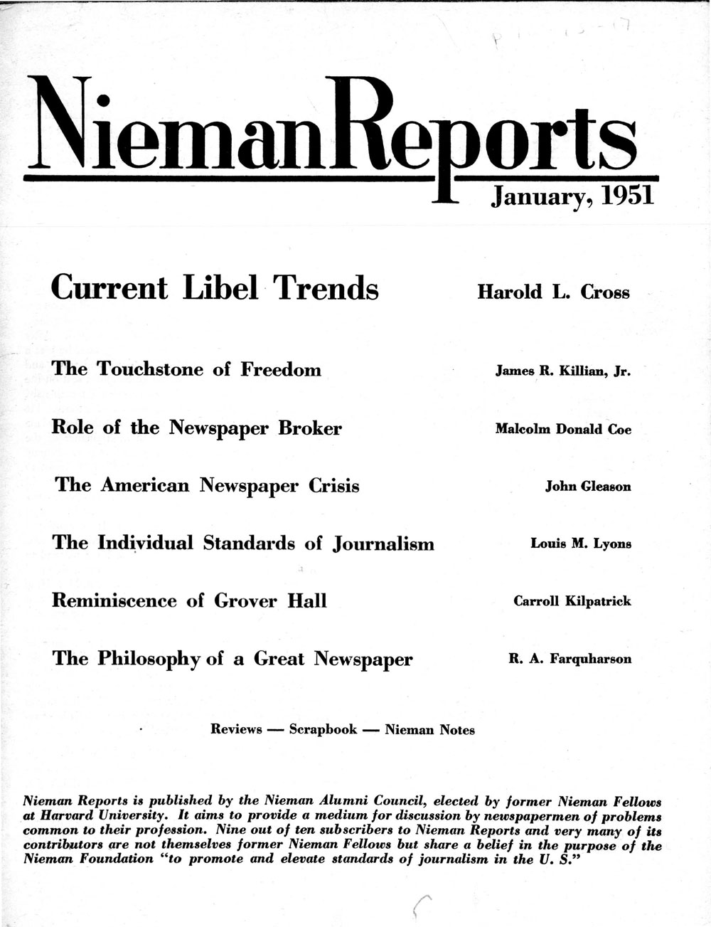 Image for Winter 1951: Current Libel Trends