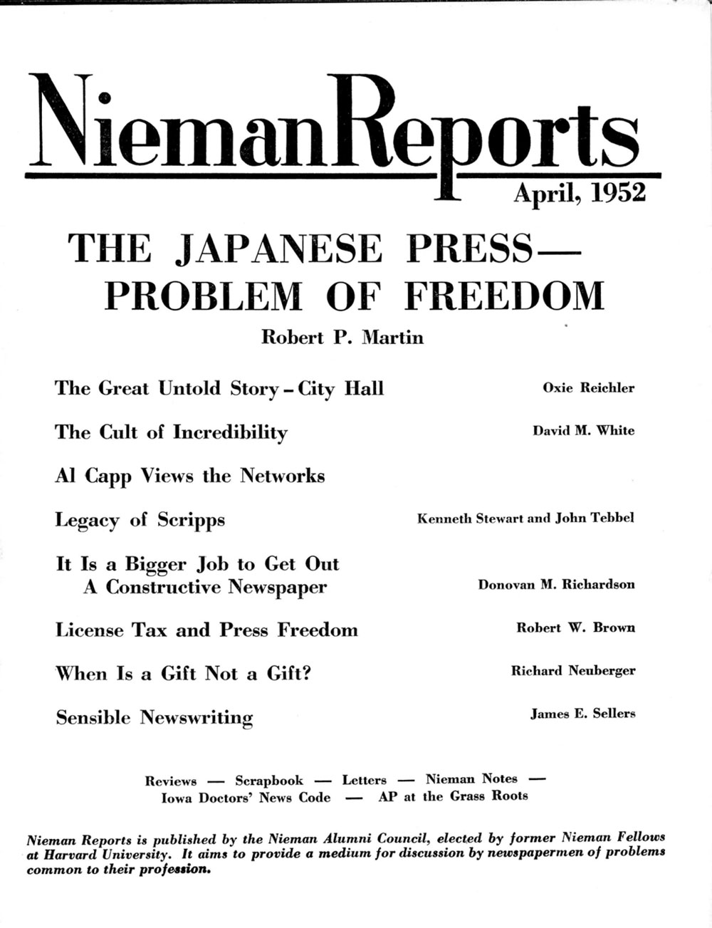 Image for Spring 1952: The Japanese Press – Problem of Freedom