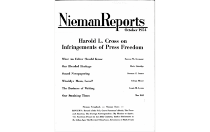 Harold L. Cross on Infringements of Press Freedom