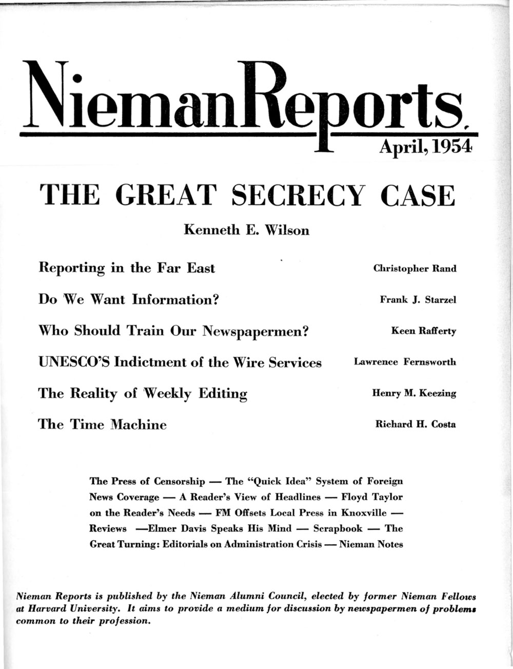Image for Spring 1954: The Great Secrecy Case