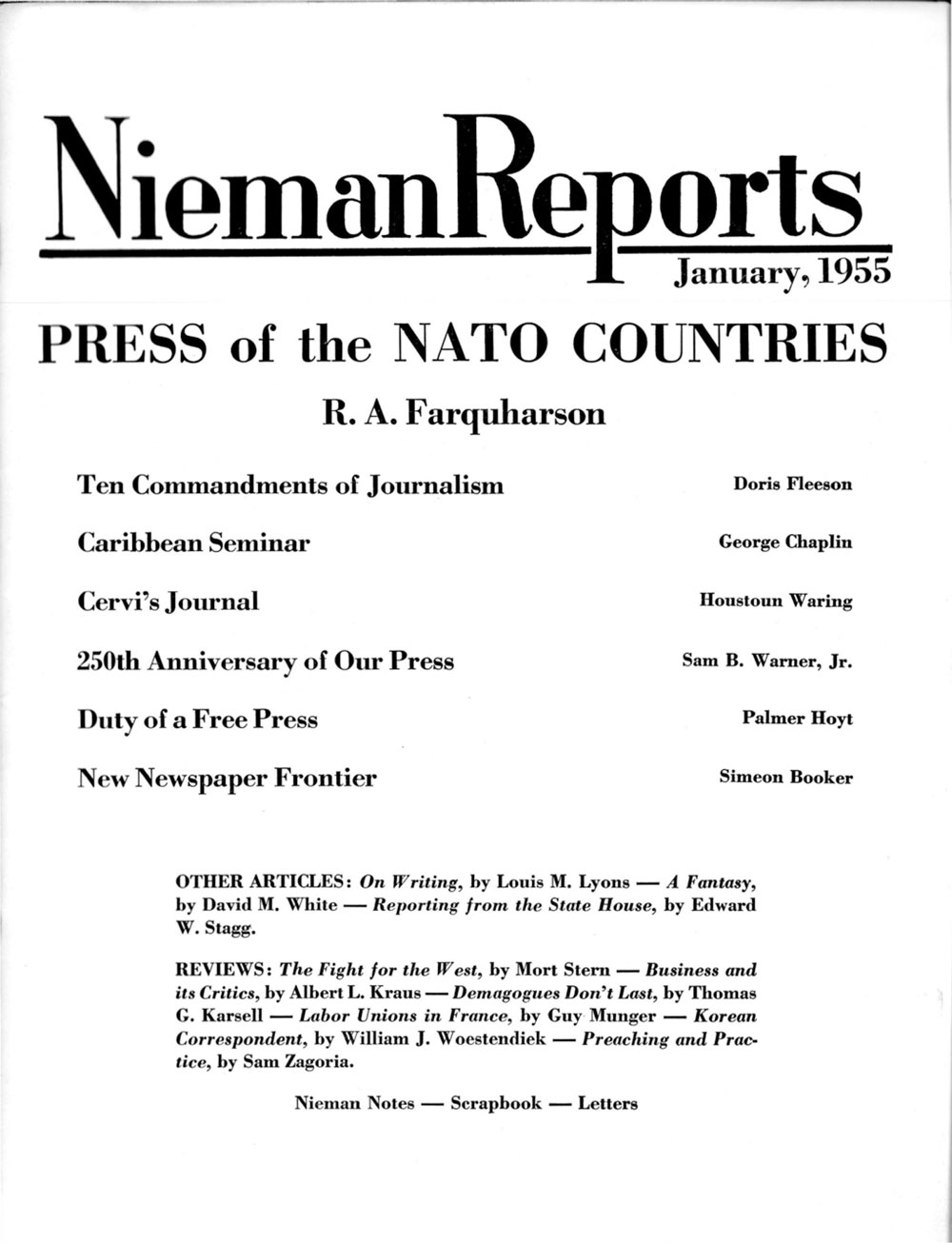 Image for Winter 1955: Press of the NATO Countries