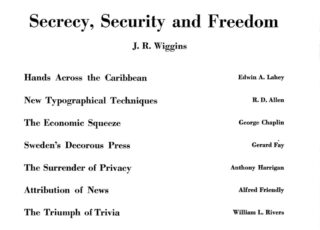 Summer 1958: Secrecy, Security and Freedom