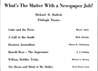 Spring 1959: What's The Matter with a Newspaper Job?