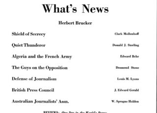 Winter 1960: What's News