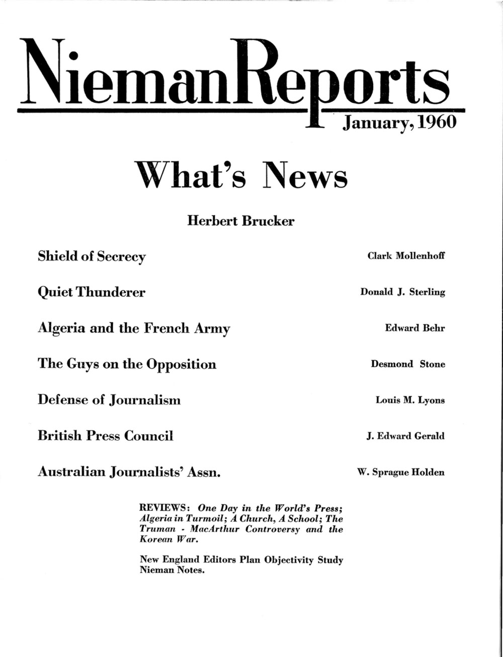Image for Winter 1960: What’s News