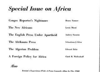 Fall 1961: Special Issue on Africa