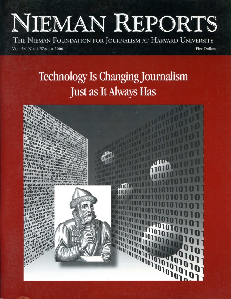 red and black cover of NIeman Reports from 2000