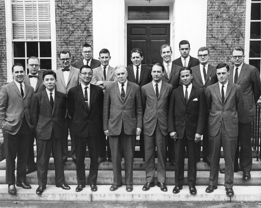 First row: Dominic Bonafede, Satoshi Otani, Shan Shen, Louis Lyons (Curator), Robert Plumb, Veetikad Eswaran, Reg Murphy. Second row: William Lambert, Edmund J. Rooney Jr., Neil V. McNeil, John Burby, John Samson, Ralph Otwell, Thomas Dearmore, Peter Braestrup, Howard Sochurek.